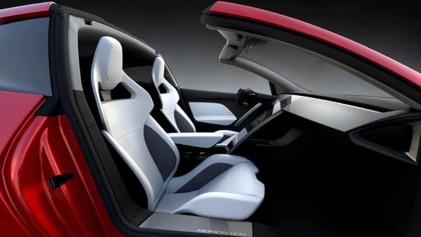 Second gen Tesla Roadster hypercar prototype interior front seats