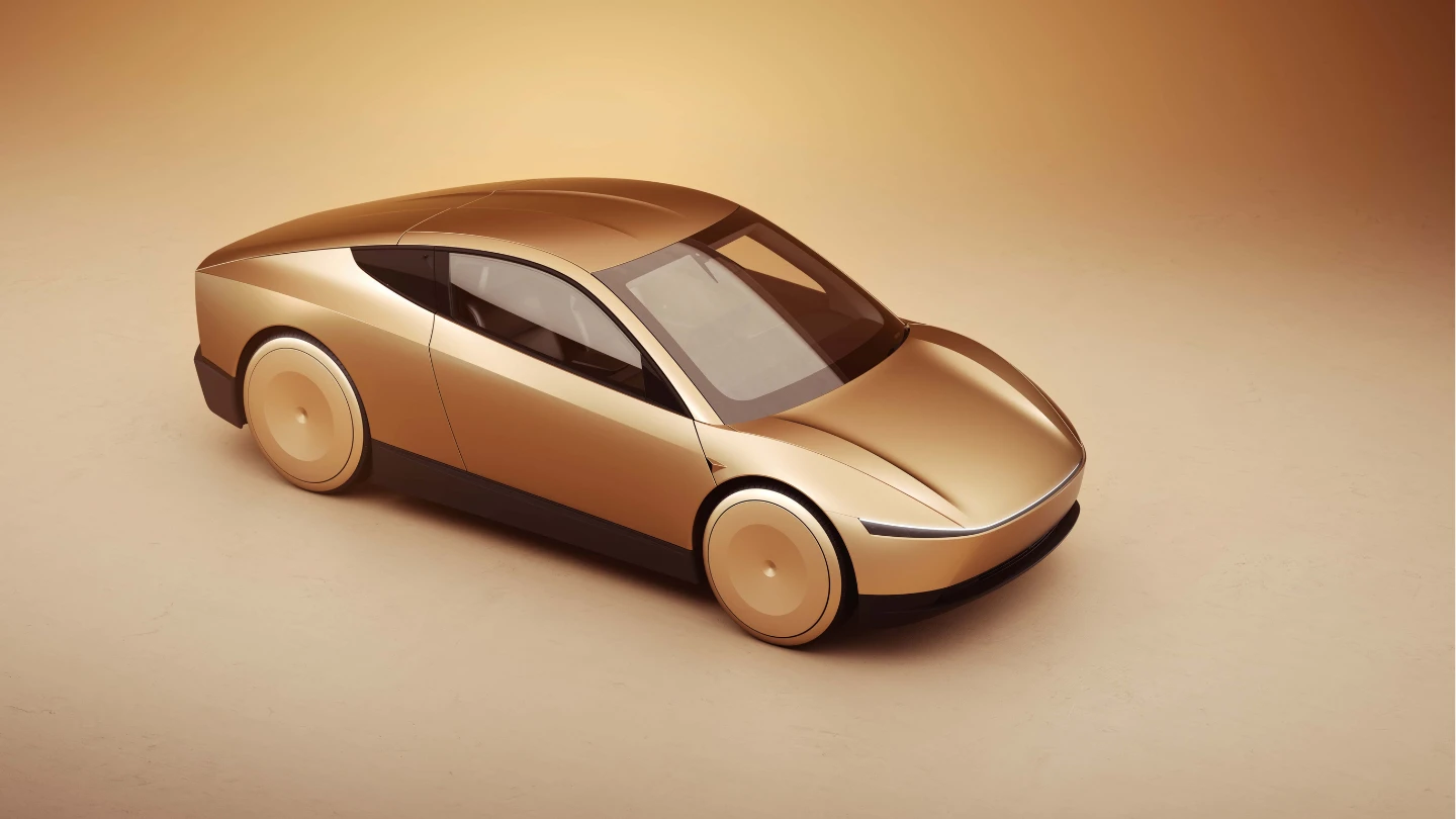 Tesla Cybercab exterior elevated view