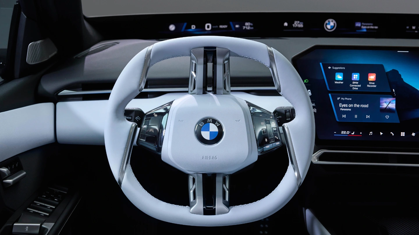 2027 BMW i3 electric sedan interior steering wheel