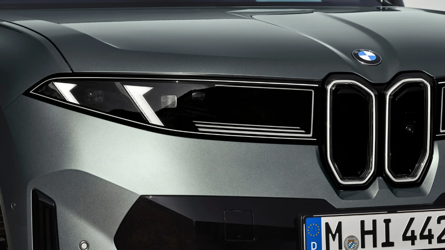 2027 BMW iX4 EV coupe exterior front face details