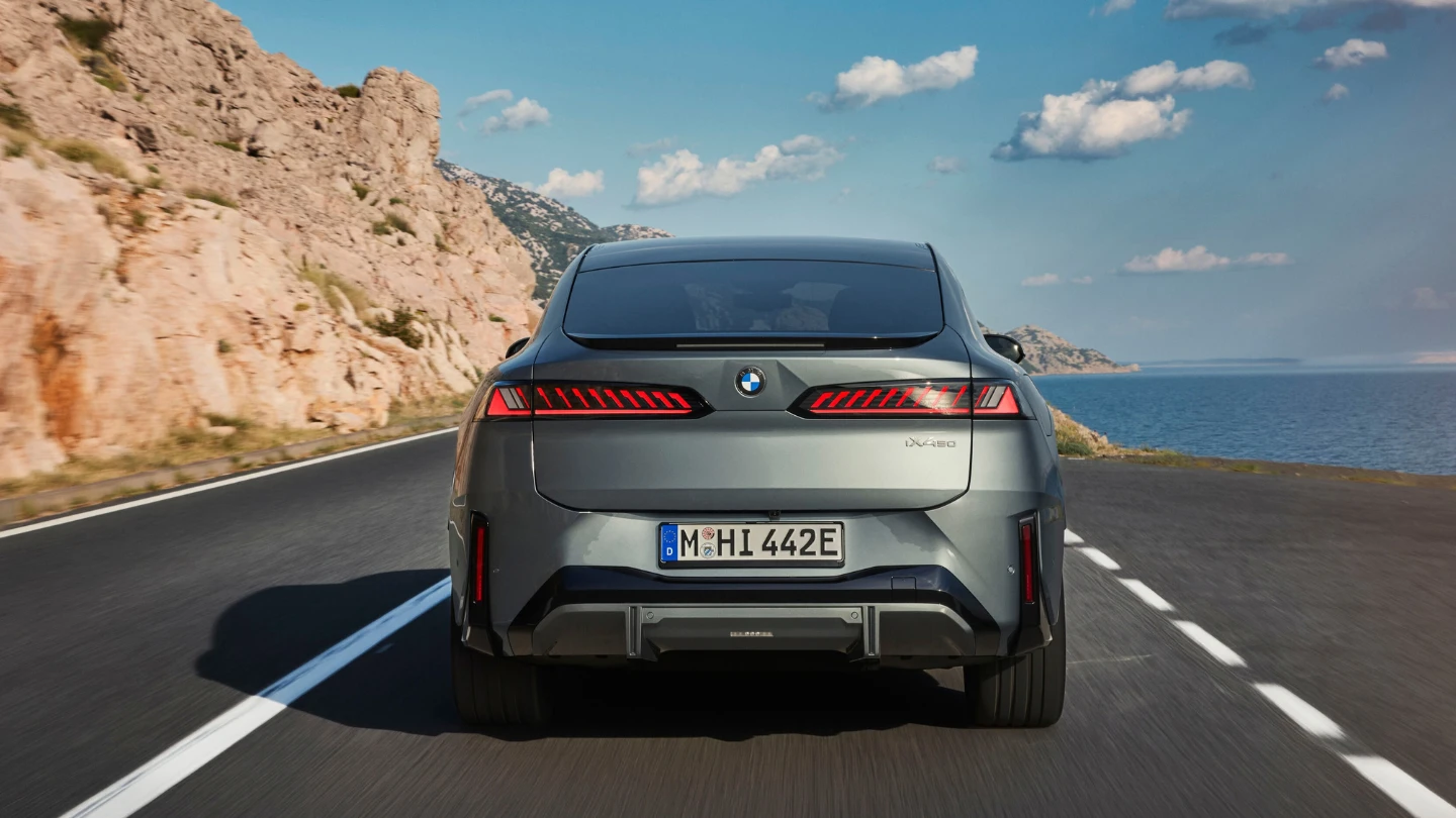 2027 BMW iX4 EV coupe exterior rear
