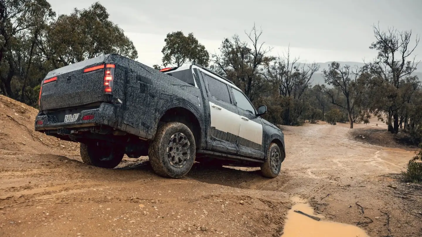 2027 Nissan Navara Pro PHEV ute australia camouflaged rear