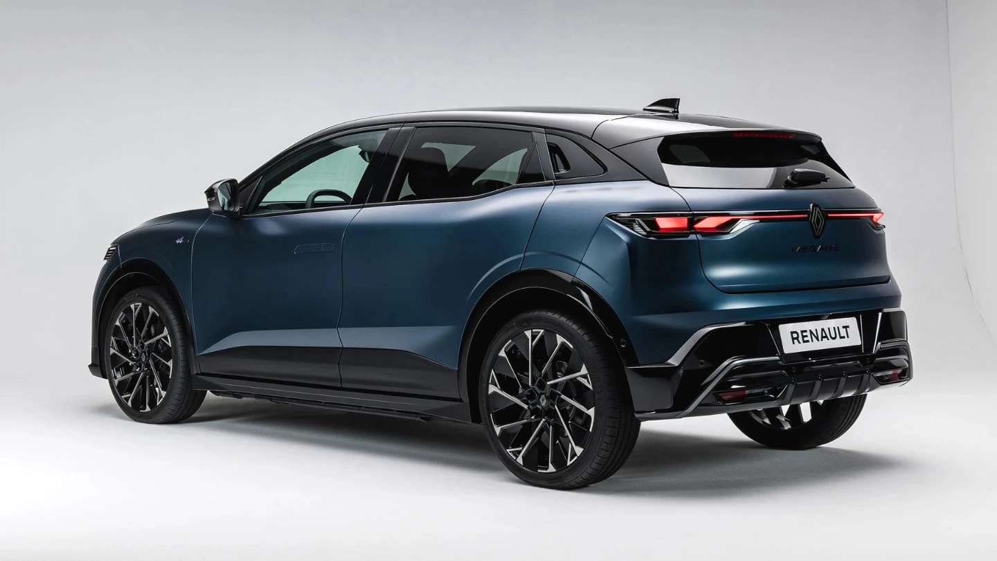 2027 Renault Megane E-Tech electric SUV exterior rear side