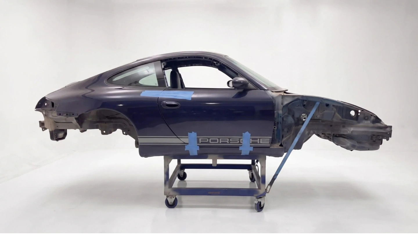 996 Porsche with front mounted LS V8 australia showtime custom build body panel