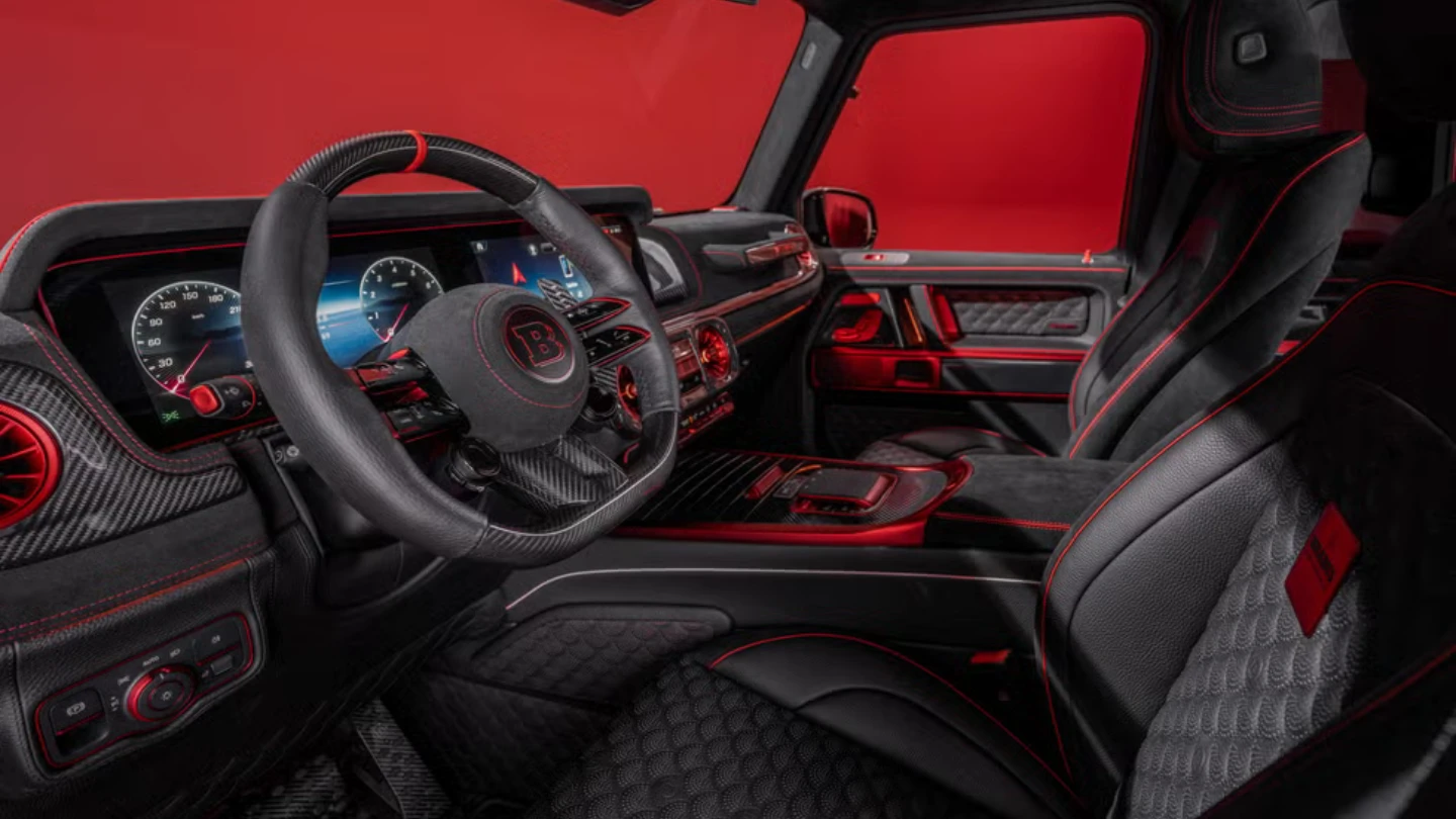 Brabus P900 Rocket Edition g-wagon pickup interior cockpit
