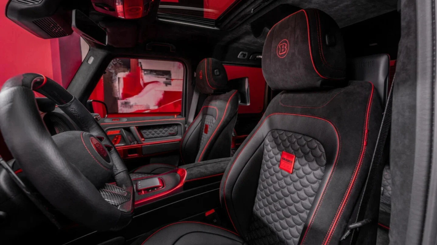 Brabus P900 Rocket Edition g-wagon pickup interior front seats