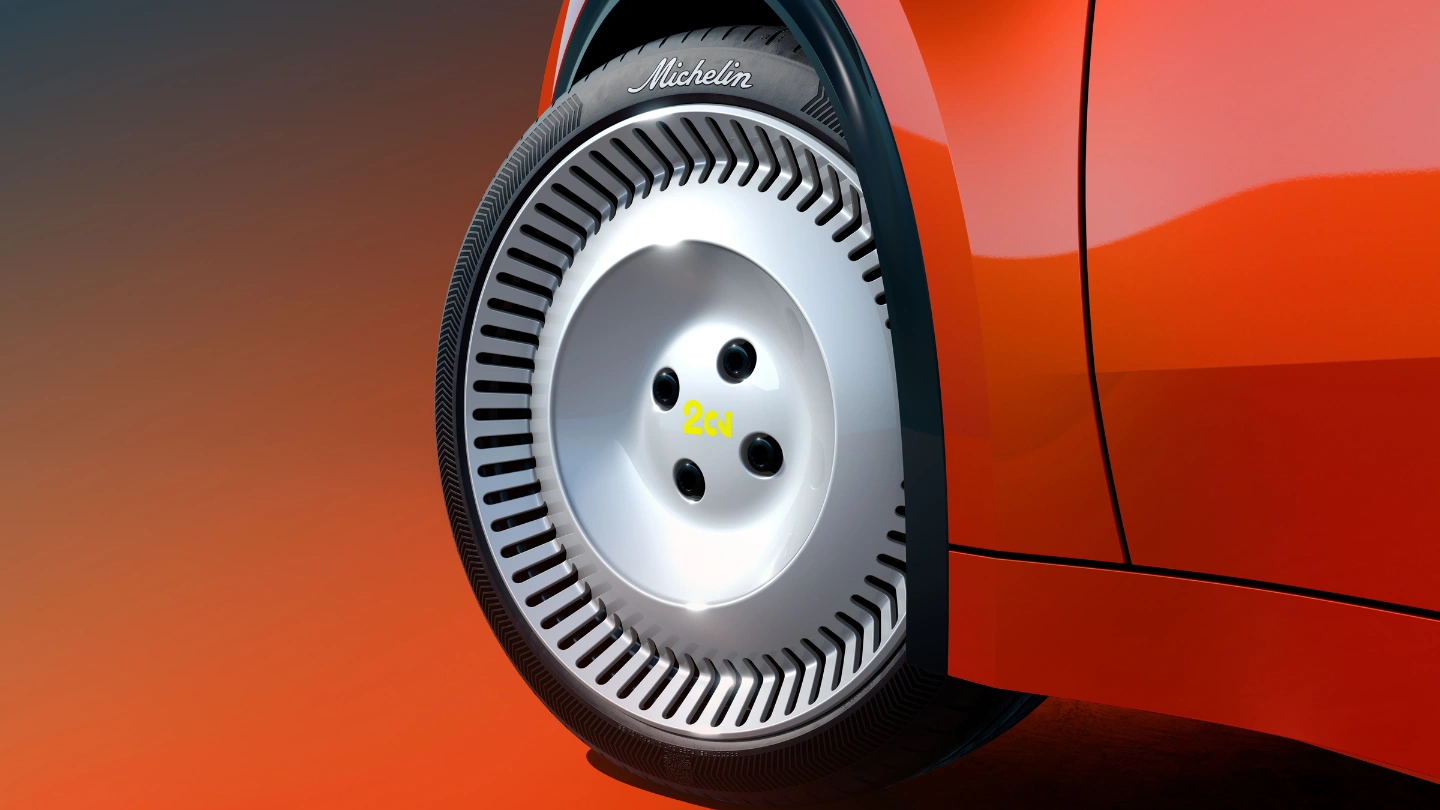 Citroen 2CV EV Concept exterior wheel close up
