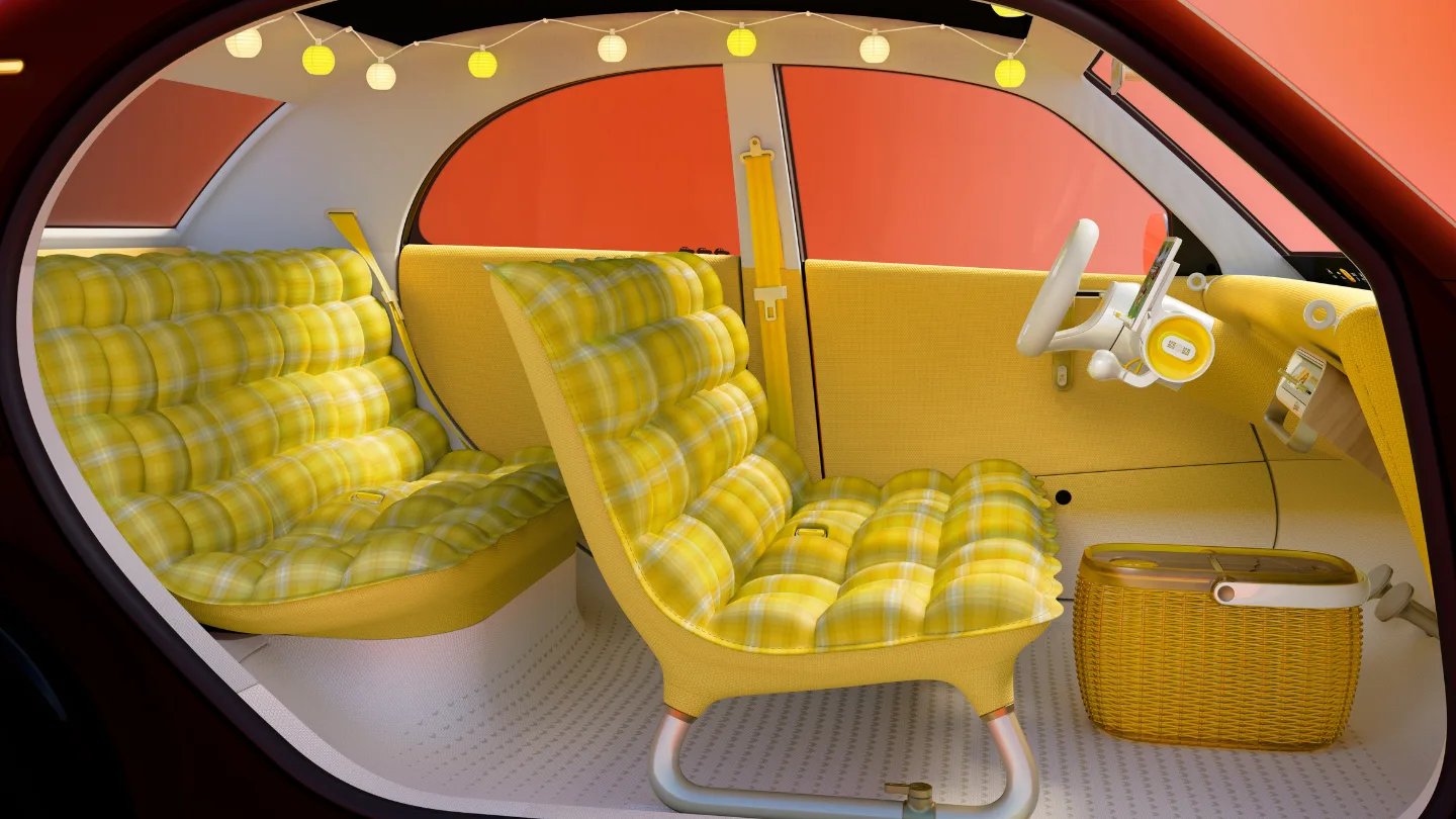 Citroen 2CV EV Concept interior seat layout