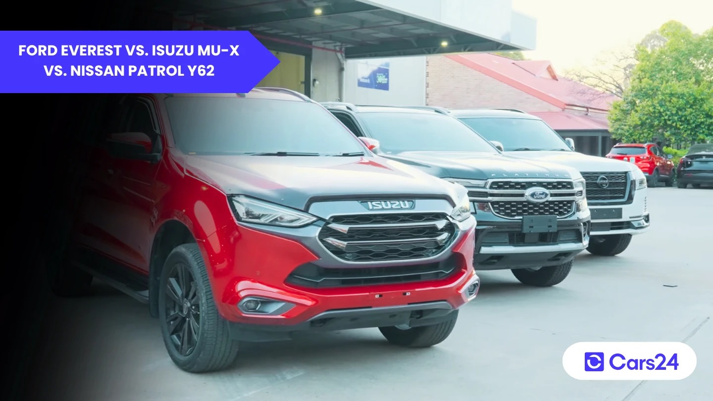 Comparison Ford Everest vs Isuzu MU-X vs Nissan Patrol Y62 banner