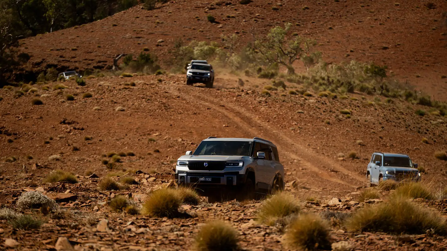Denza SUVs in Australian outback