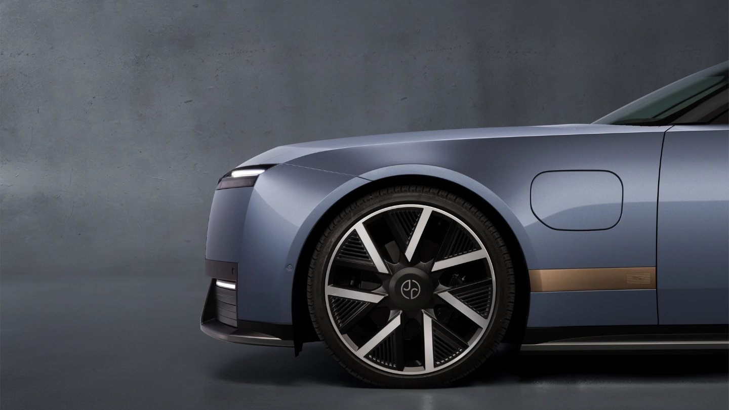 Jaguar Type 01 luxury electric GT exterior bonnet wheel