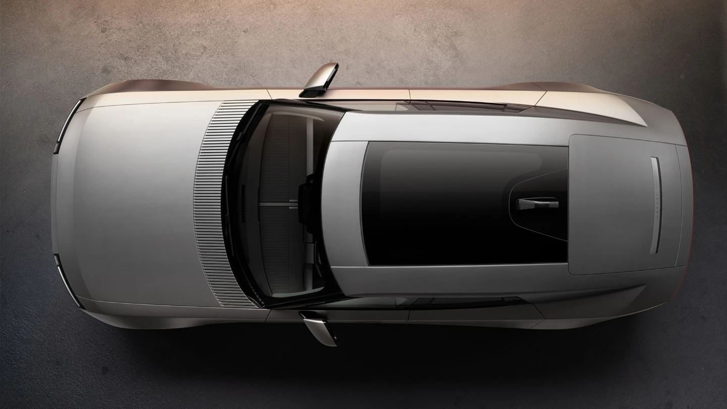 Jaguar Type 01 luxury electric GT exterior top view