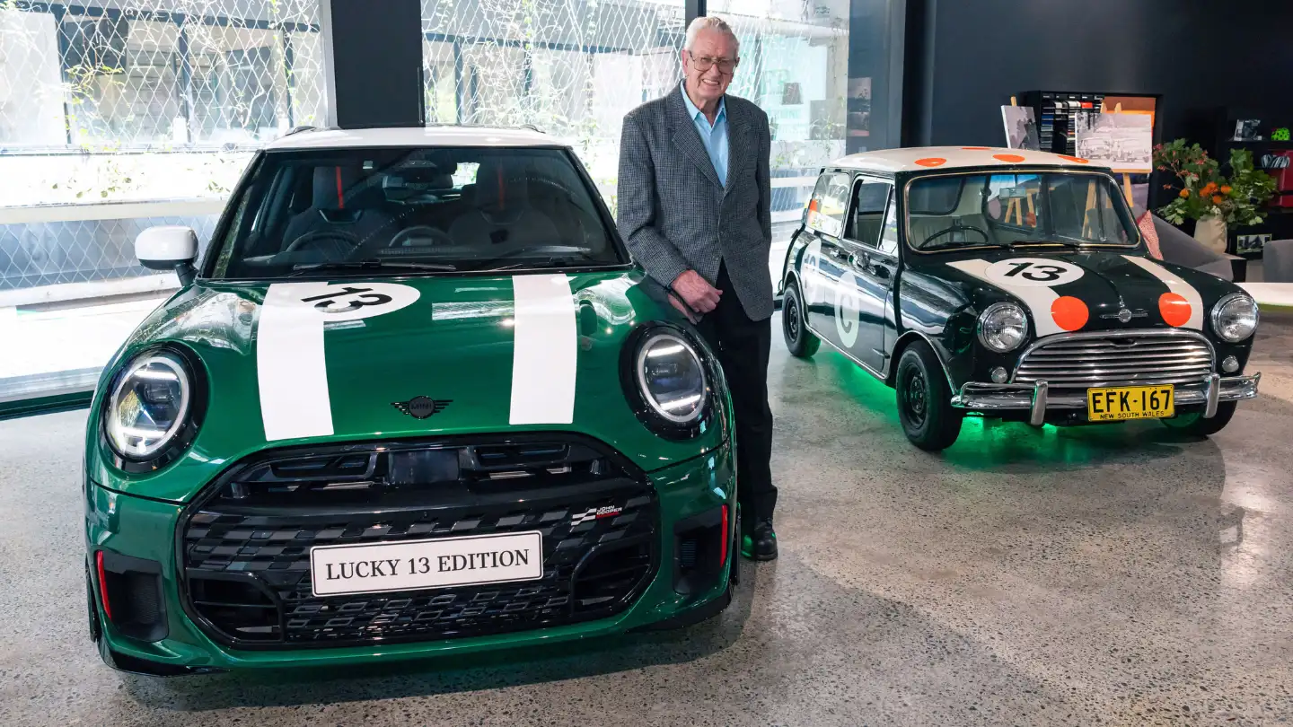 Mini Cooper JCW Lucky 13 Edition with legendary car racer Bob Holden