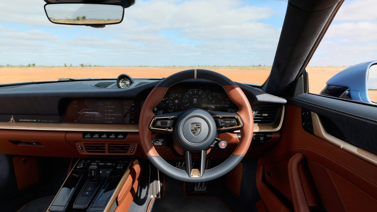 One-off Porsche 911 Turbo S Land Down Under interior cockpit
