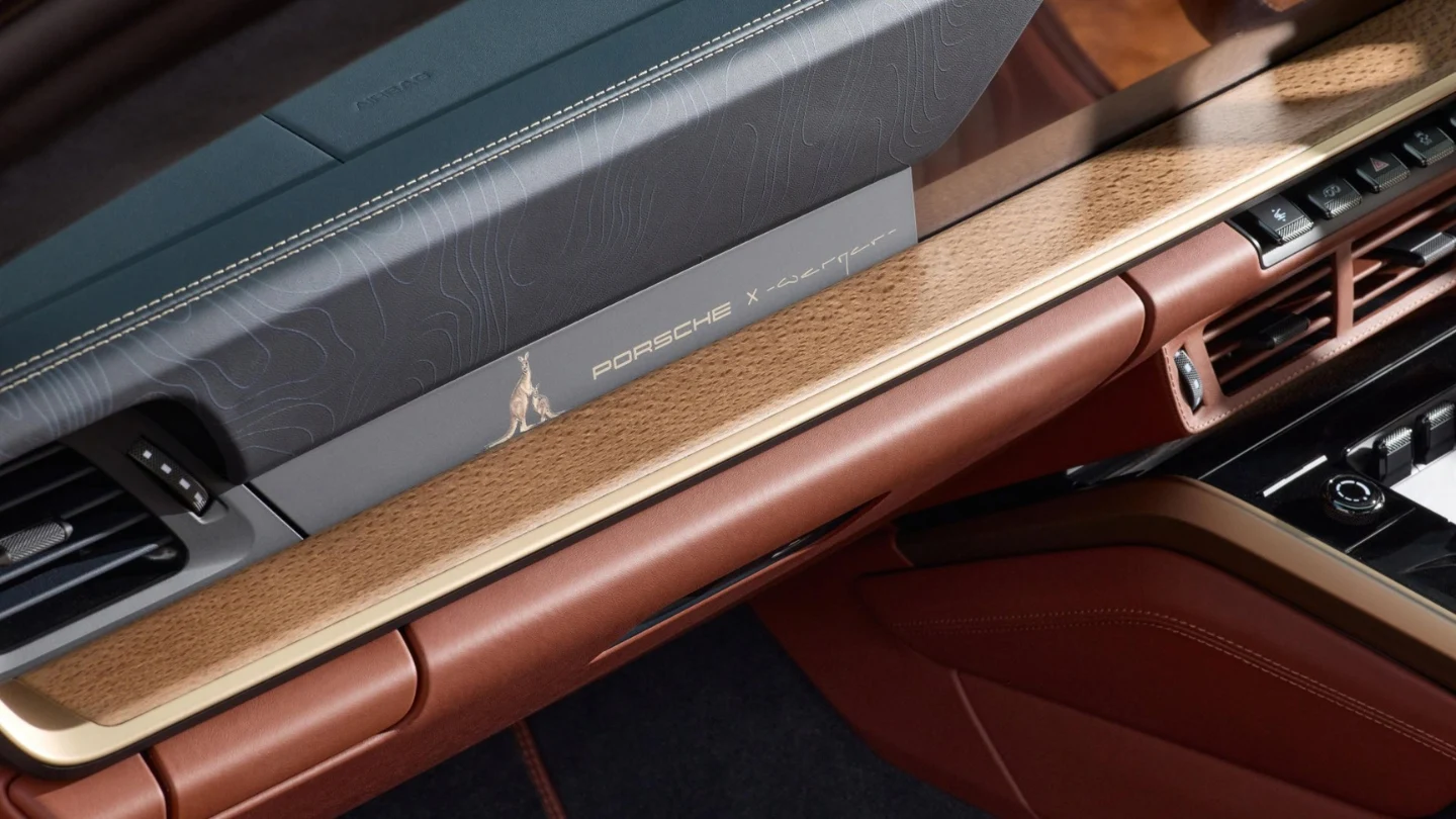 One-off Porsche 911 Turbo S Land Down Under interior dashboard mark