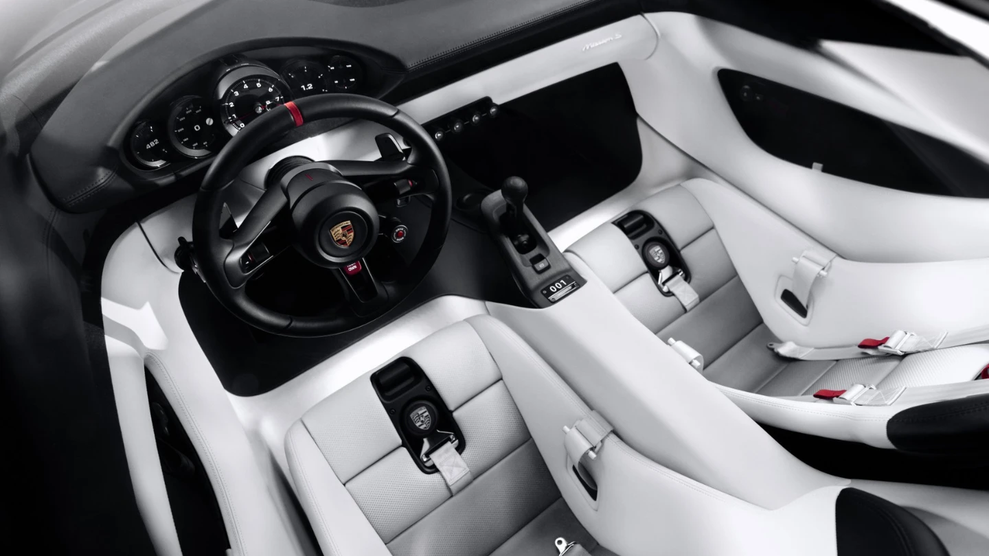 Porsche Mission S concept interior cockpit front seats